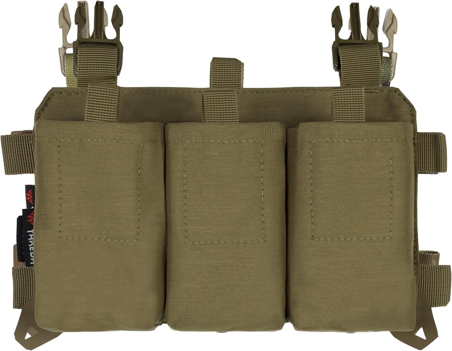 YAKEDA Tactical Placard Triple Magazine Pouch with Quick Release Mag Pouch Insert, UTX Buckles Combined with Chest Mini Rig and Vest