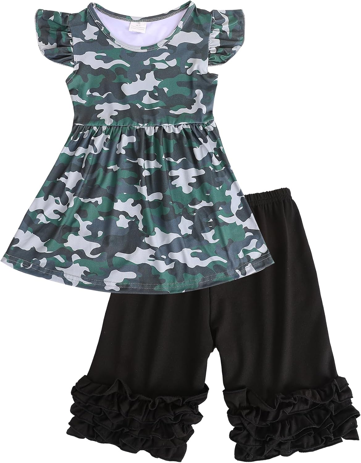 Toddler Girls Outfits Camouflage Dress Shorts Pants Set Summer Clothes 2-8Years