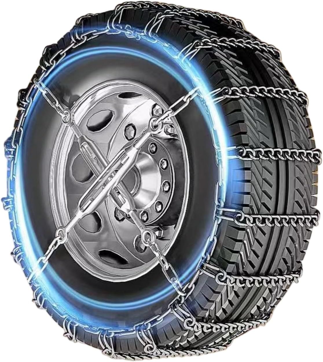 Set of 2 Tire Chains for Suv ATV and Pickup Trucks Slip Snow Traction Chains Durable Manganese Emergency Grip for Icy,Snowy Mudy and Sandy Roads 825-20 2pcs 275/70R22.5