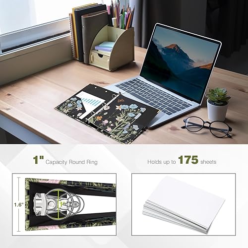 Miniatura 166 de Ospelelf Mini 3 Ring Binder, 2 Inch, Cute Pink Marble Binder for 5.5" x 8.5" with 5 Tab Dividers, File Folder Labels and Low Profile Clipboards