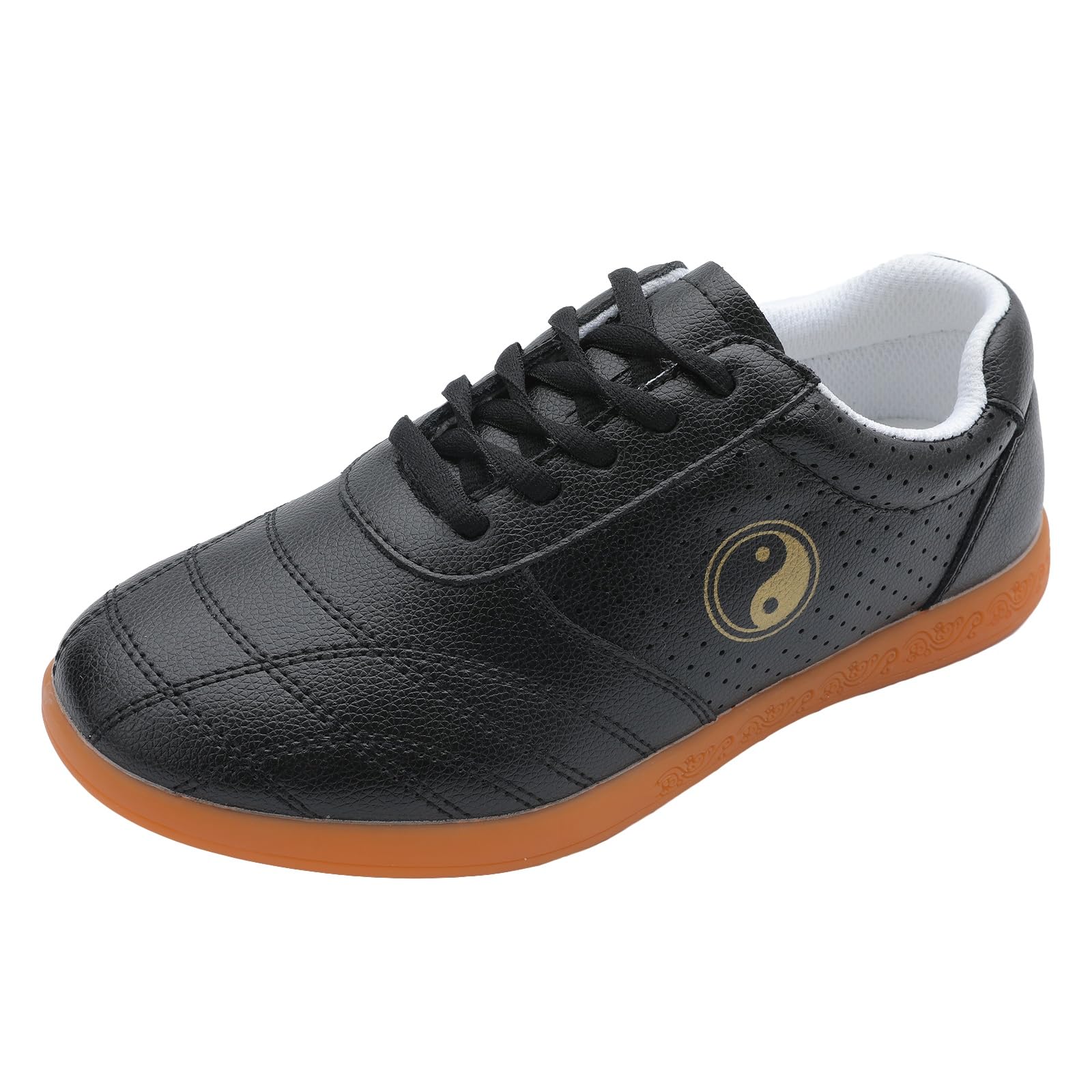 Męskie buty do tai chi buty do sztuk walki wygodne skórzane trampki