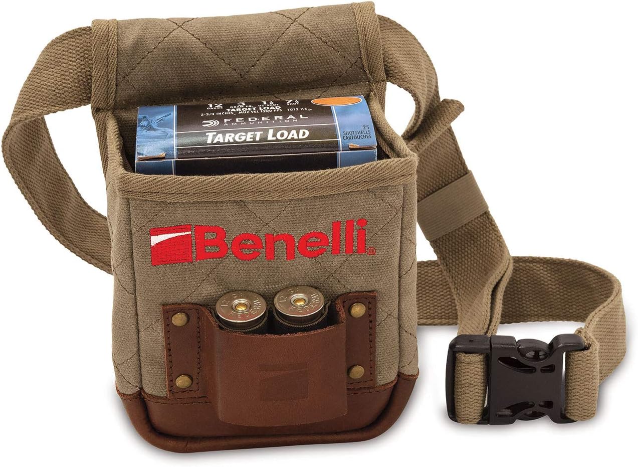 BENELLI Small Lodge Collection Shell Pouch Olive Waxed Cotton