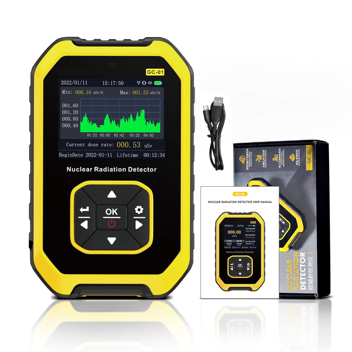 Kadimendium UV-tester, LCD digitale draagbare stralingsdetector