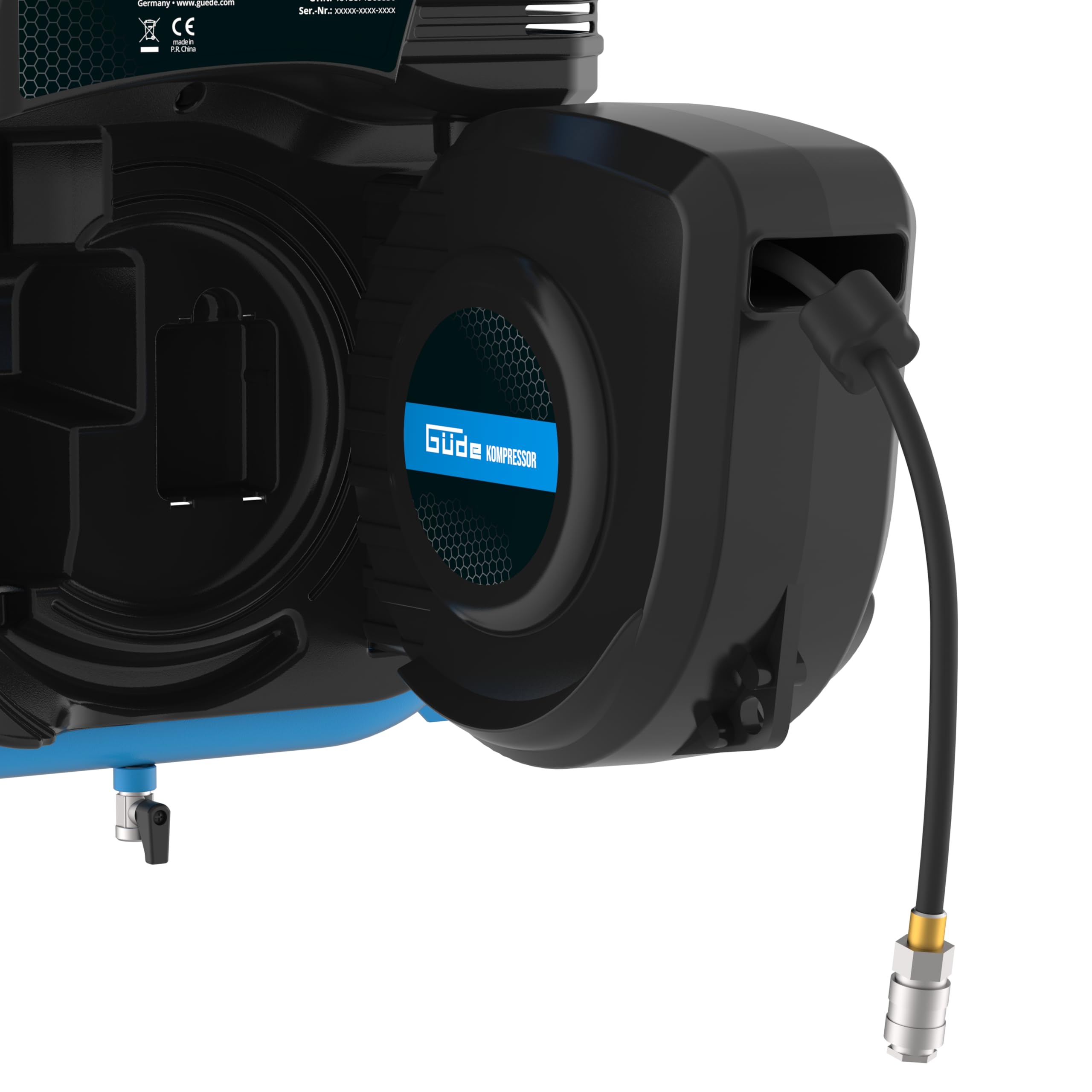 Güde Compressore da parete 160/08/2 ST 1100 W 230 V 8 bar 90 l/min montaggio a parete avvolgitubo automatico