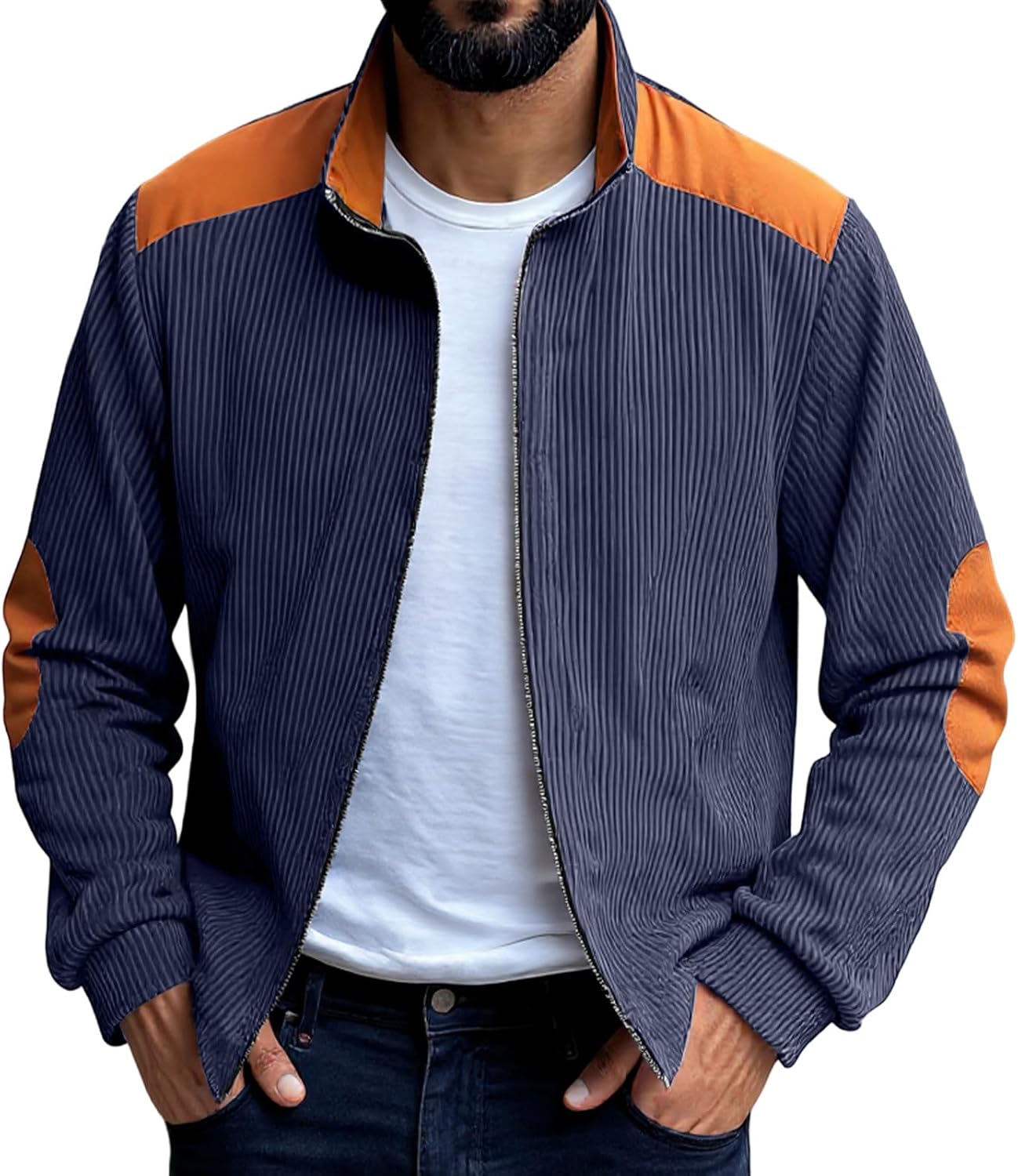 Winter Jacket Men Coats Big and Tall Polyester Thermal Hoodies Warm Fleece Lightweight Sweatshirt Long Sleeve Mens Cloth Navy L