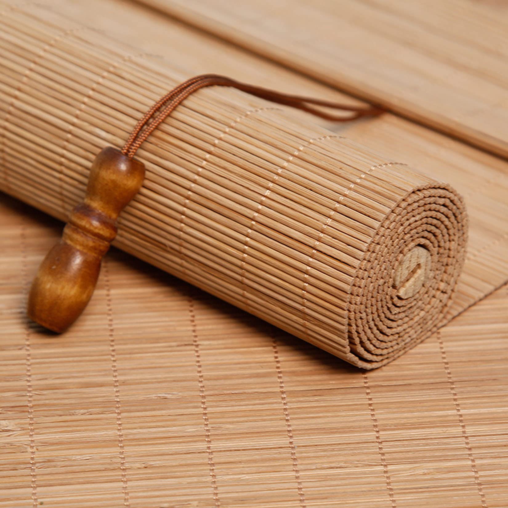 Natural Bamboo Roller Blinds,Bamboo Window Shades,sun-proof, privacy barrier,For Kitchen Curtains, Garden, Wooden Gazebos, Roman Shade Roll Up Blind for Balcony. (70x160cm/28x63in)