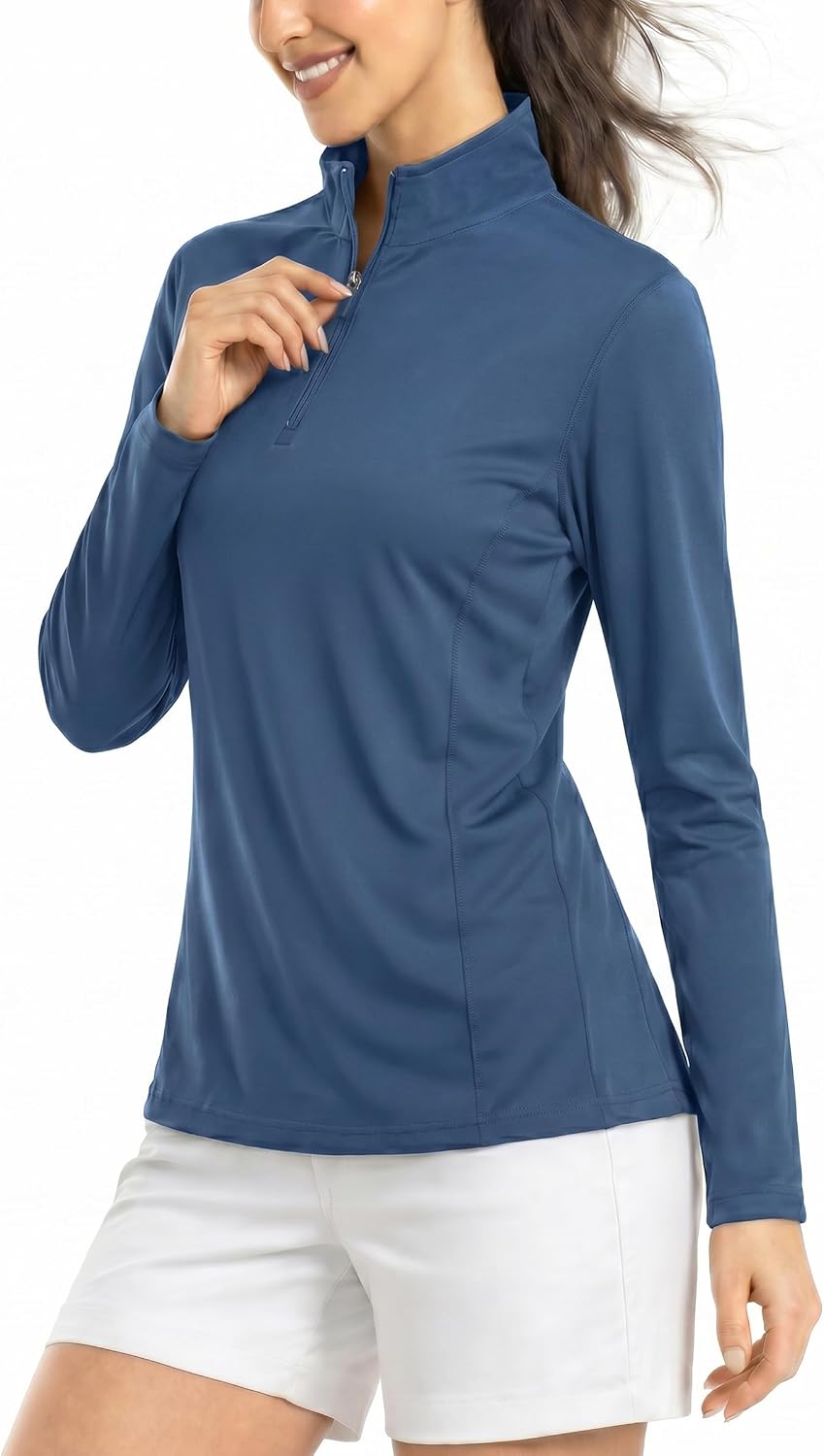 Boladeci Women's UPF 50+ Sun Shirts 1/4 Zip Lightweight Long Sleeve Summer Tops UV Protection Quick Dry Golf Shirts