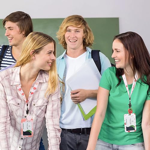 Miniatura 5 de 3 paquetes de cordón con bonito soporte para tarjetas de identificación cordón desmontable para tarjetas de identificación correa de cordón de