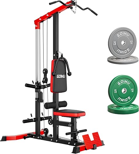 Miniatura 20 de LS01 Máquina de tracción LAT, máquina de cable para remo LAT con abdominales, torre LAT con accesorios de remo con cable, estaciones de polea 3 en 1