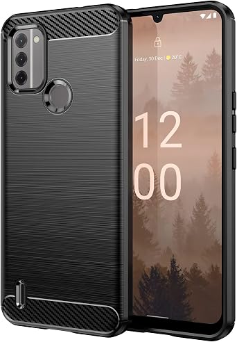 Case for Nokia C31 Case, TA-1499, TA-1497, TA-1493 Case, Slim Thin Carbon Fiber TPU Rubber Protective Cases Anti-Scratch Shockproof Cover for Nokia C31 Black