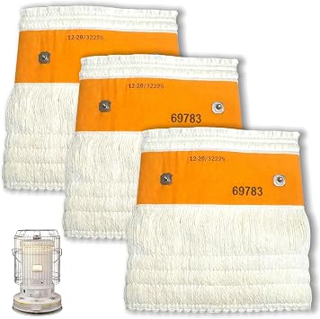 32225 Kerosene Heater Wicks 3-Pack Replacement for Kero World KW-24C, DuraHeat DH-2300, Dyna-GLO CV-2300/RMC-95C, Envirotemp & Keroheat Heaters Durable Cotton/Fiberglass Wick Set 3 pack