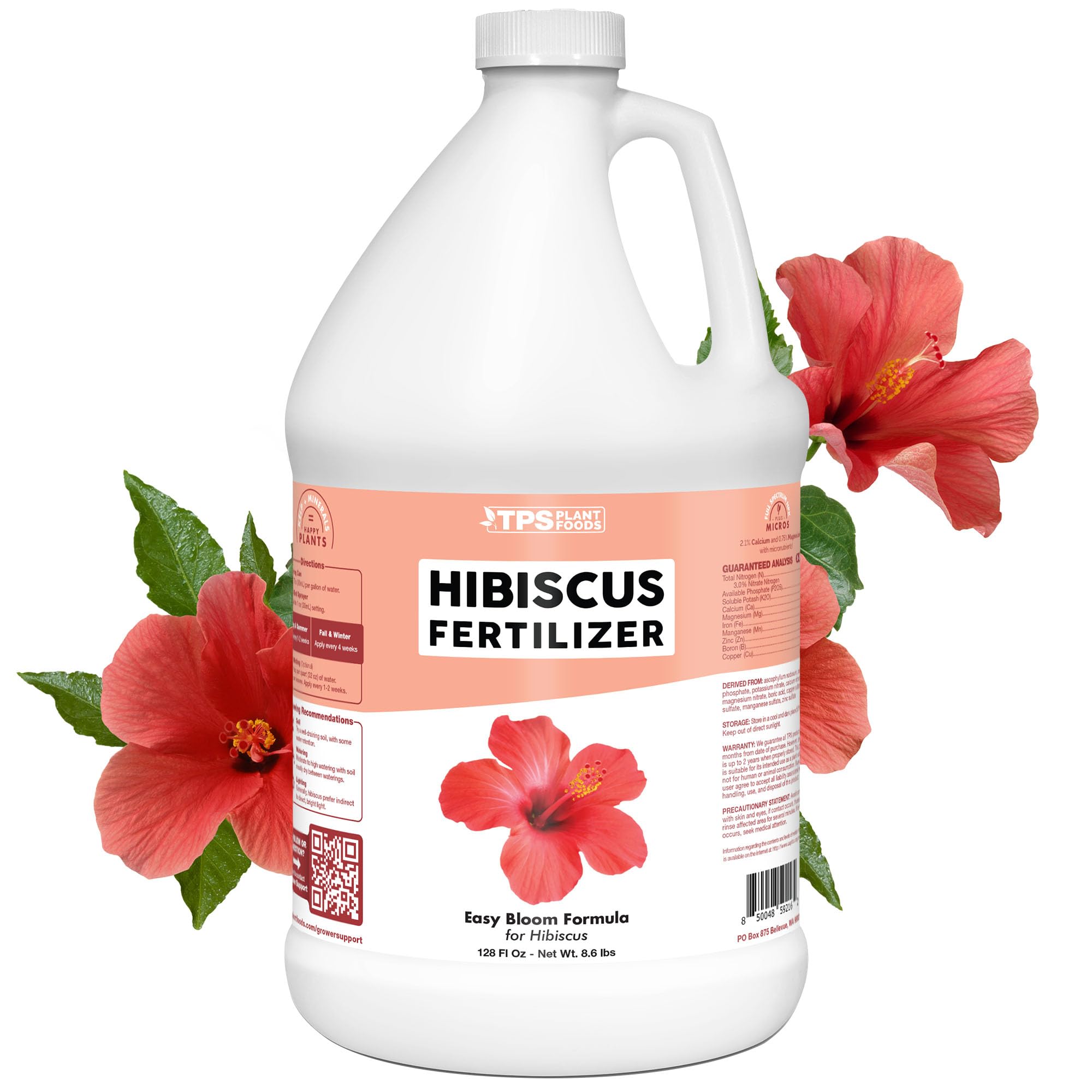 Hibiscus Fertilizer for Tropical and Flowering Plants, Liquid Plant Food, 1 Gallon (128 oz)