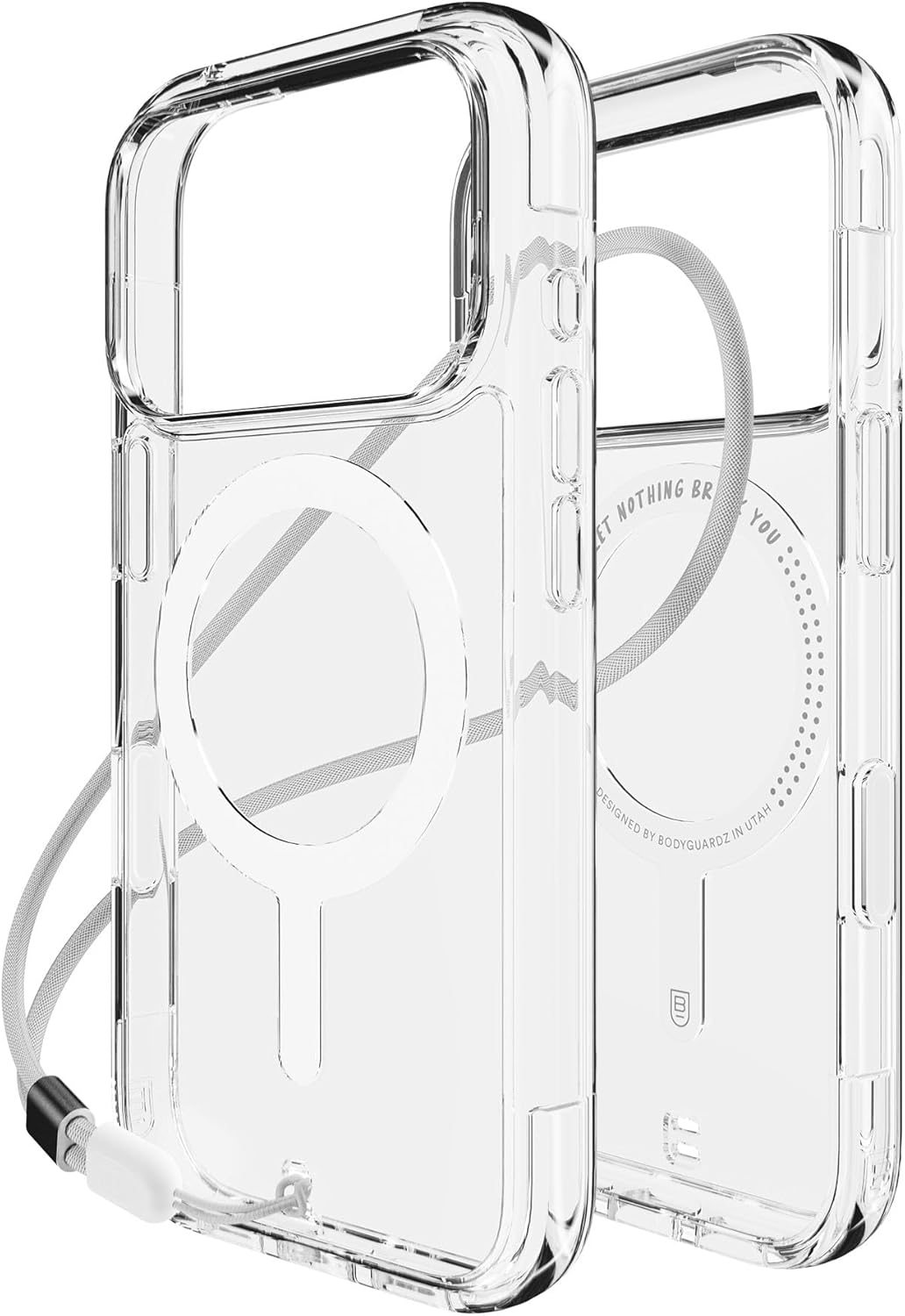 BodyGuardz Accent Compatible with iPhone 17 Pro Case - Crystal Clear Shockproof Cover with 18FT Drop Tested - Compatible with MagSafe - Wireless Charging - Raised Bezel (Clear)