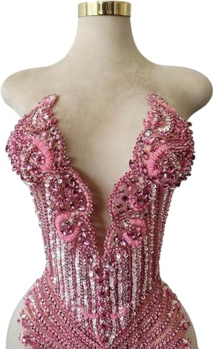 Miniatura 36 de Cuentas de piedras hechas a mano, parches de cristal brillantes para coser en diamantes de imitación, corpiño de encaje, accesorios para decoración