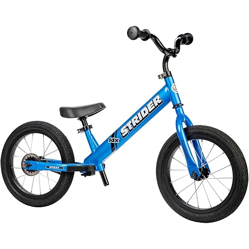 Strider 14x Classic, Balance Bike for Kids 3 to 6 Years - Includes Custom Grips, Padded Seat, Performance Footrest & All-Purpose Tires - Easy Assembly & Adjustments