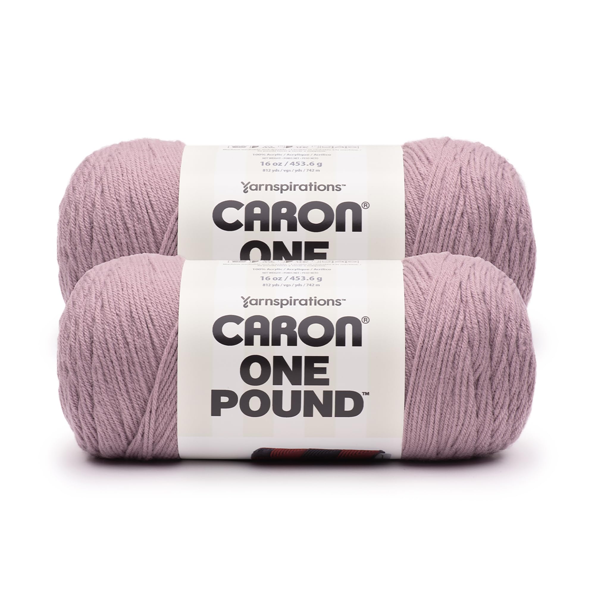 Caron ONE Pound Fig Yarn - 2 Pack of 453g/16 oz - 100% Acrylic - #4 Worsted (Medium) - 812 Yards - Knitting/Crochet
