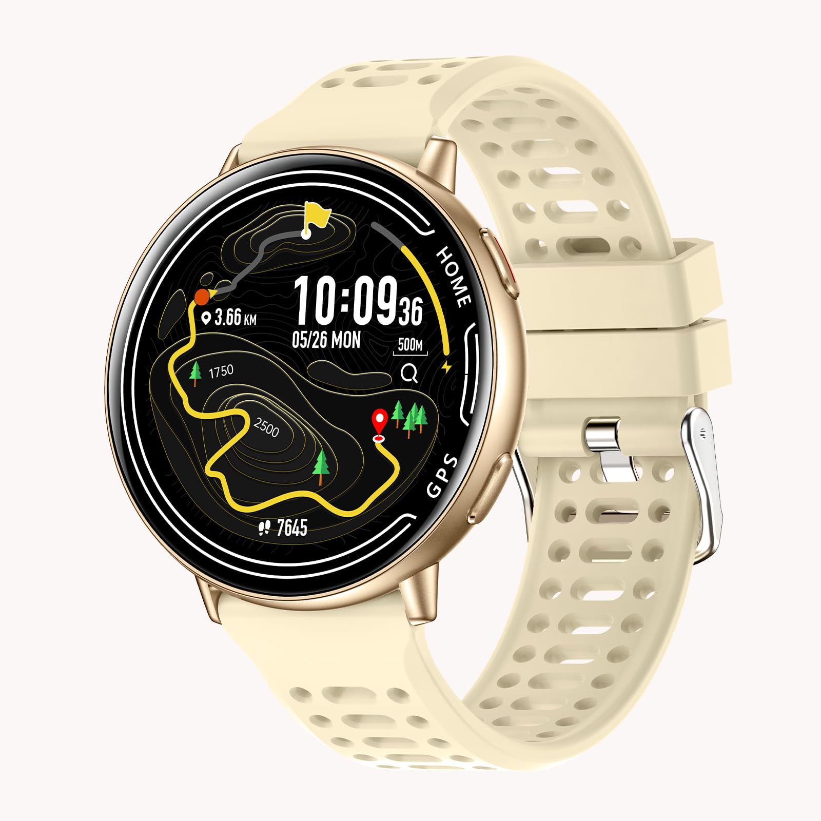 Yihou GPS Smart Watches for Women Fitness Watch Fitness Tracker with Heart Rate Monitor Sleep Monitor Sports Modes for Android iOS Rosegold