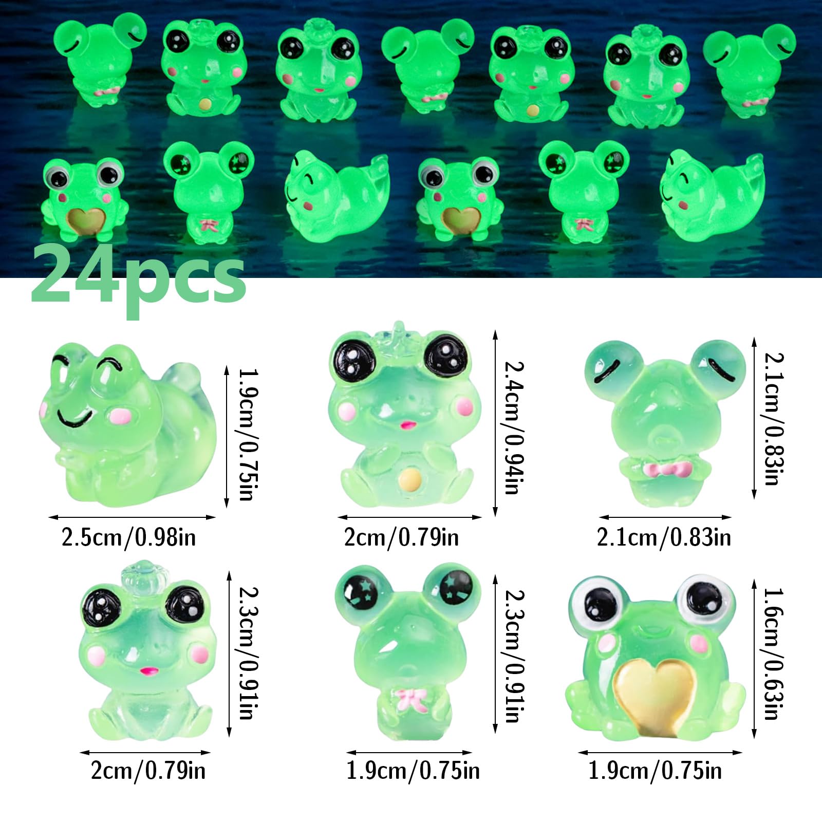 Lot De 24 Figurines Grenouilles Lumineuses - Décorations De Jardin, Plantes, Micro Paysages - 5