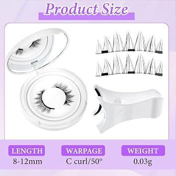 Magnetic Eyelashes with Applicator Reusable Magnetic Lashes No Glue Needed MagneticEyelashes without Eyeliner Cat Eye Natural Look MagneticLashes Kit Easy to Wear and Remove