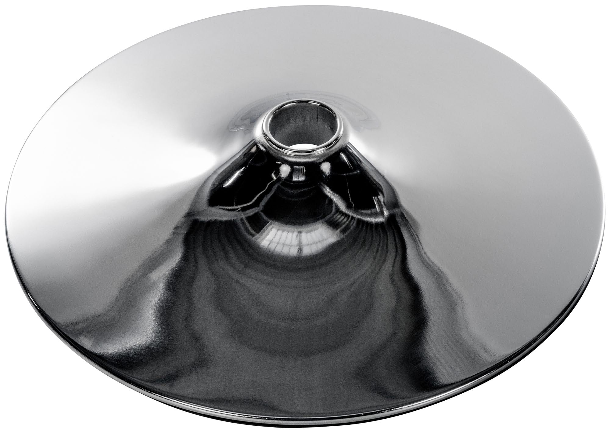 CLP Plateau en métal Rond 38,5 cm, Pied de Rechange pour Tabouret de Bar, Robuste et Stable, avec Anneau en Caoutchouc antidérapant, Couleur:Chrome, Taille:41.5 cm