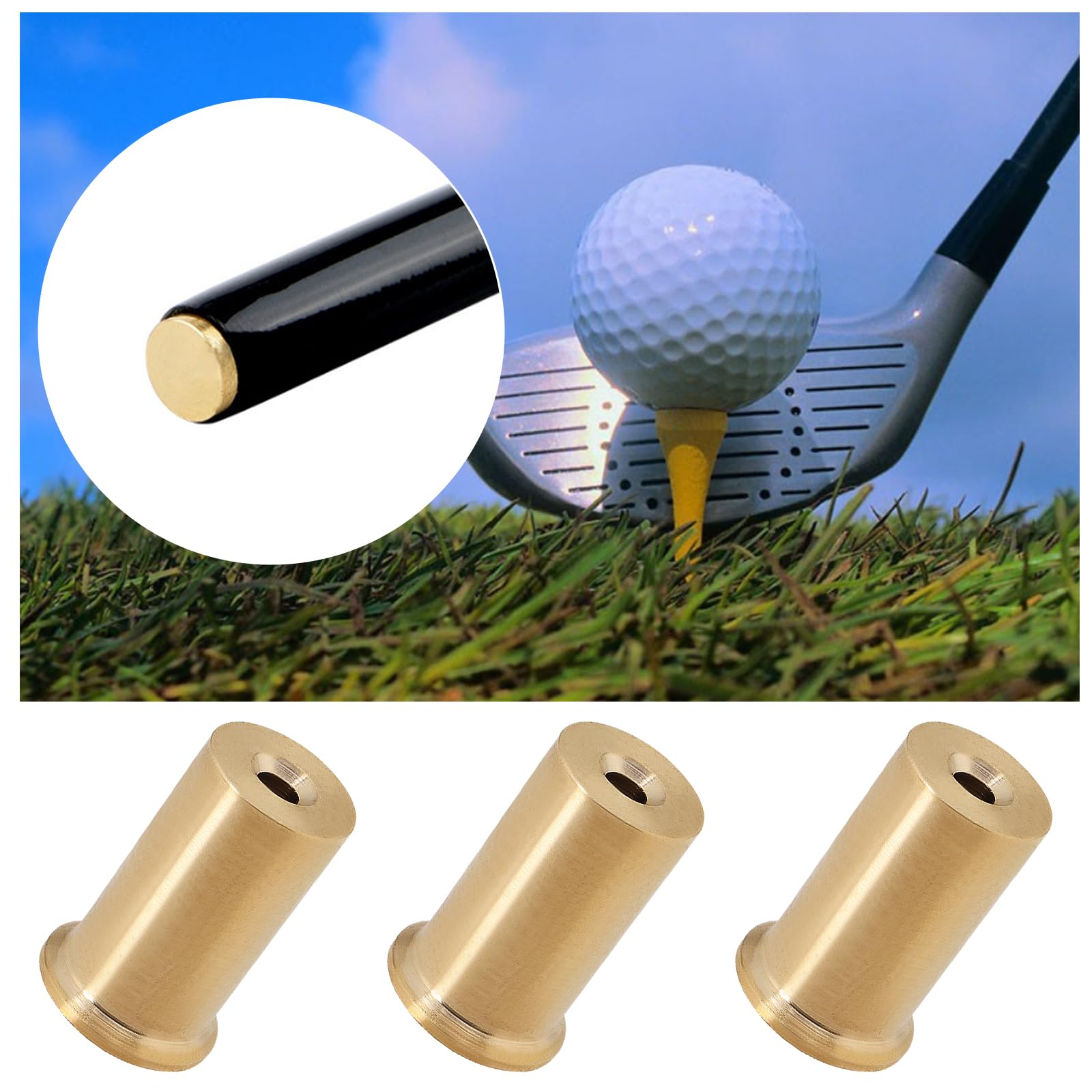Lot de 5 Poids de Tête de Club de Golf en Laiton Pointes de Tige Accessoires de Tête de Poids Adaptés Aux Tiges en Acier Bois Acier Et Fer (4 G)