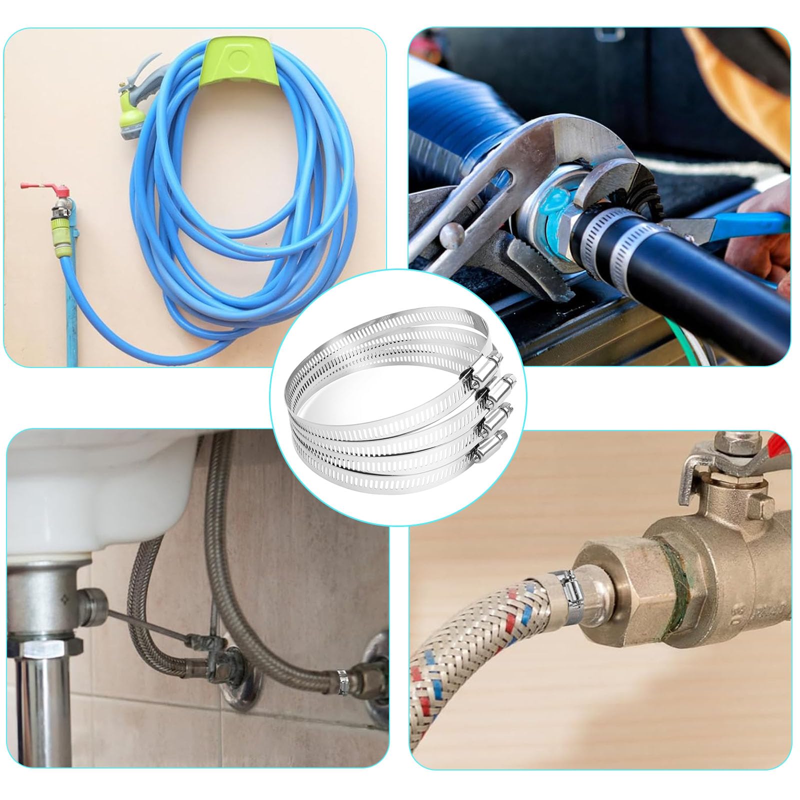 10 Stück Schlauchschellen 91-114 Mm Schlauchklemme Groß Schlauchbinder Edelstahl Schlauchbinder Schlauchschelle 304 Einstellbare Edelstahl Schellen Für Haus Gas Rohr, Wasserrohr, Teich, Garten
