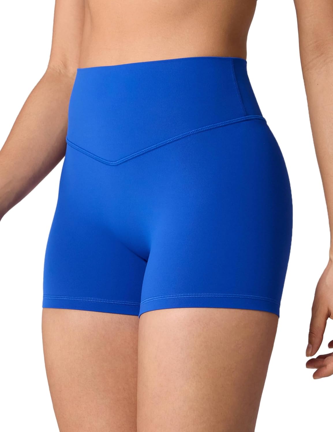 Hugcurve No Front Seam High Waisted Workout Biker Shorts for Women 4" Tummy Control Buttery Soft Yoga Gym Short Pants