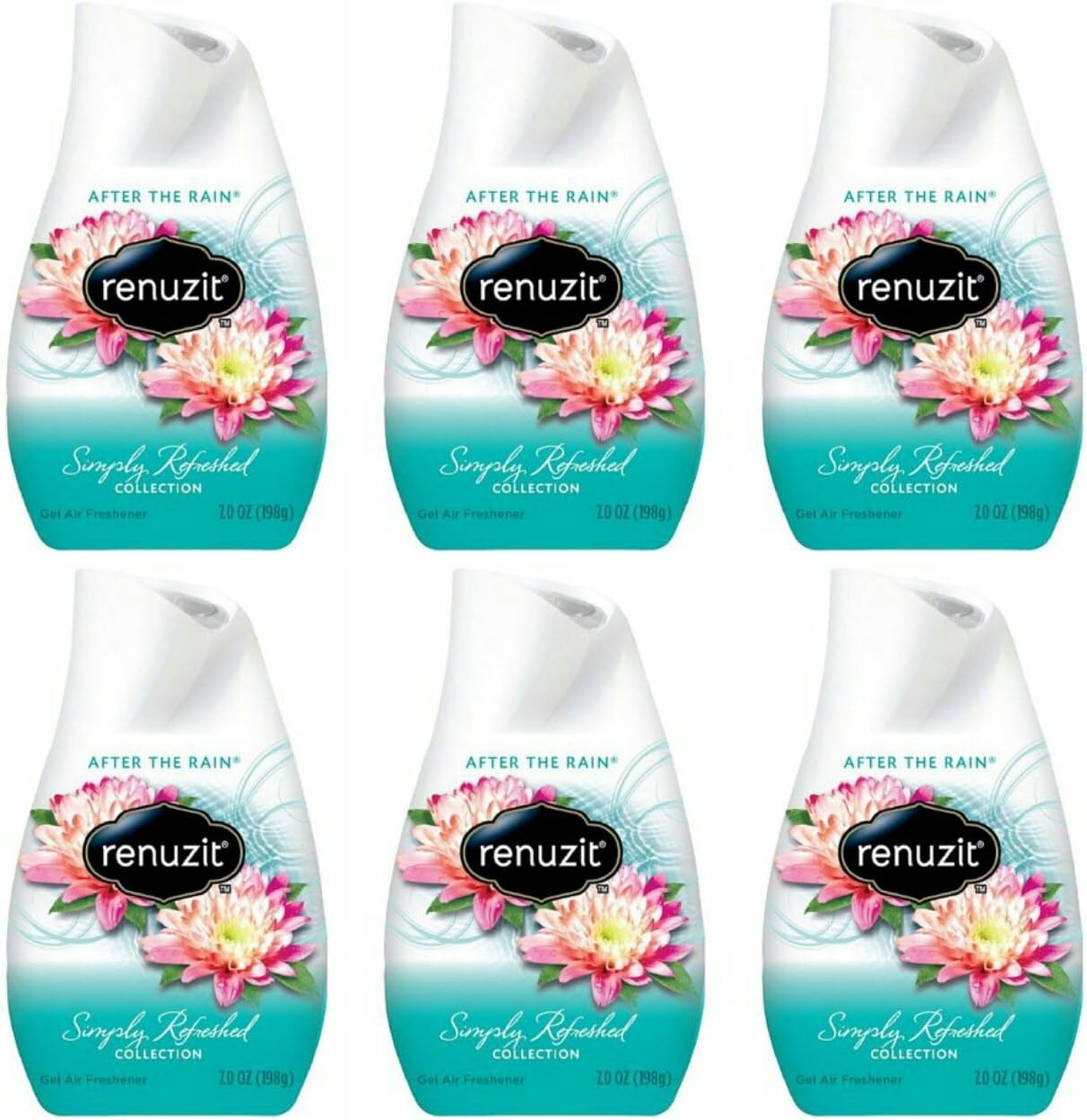 Renuzit Simply Refreshed Collection Gel Air Freshener, After The Rain 7 oz ( Pack of 6)