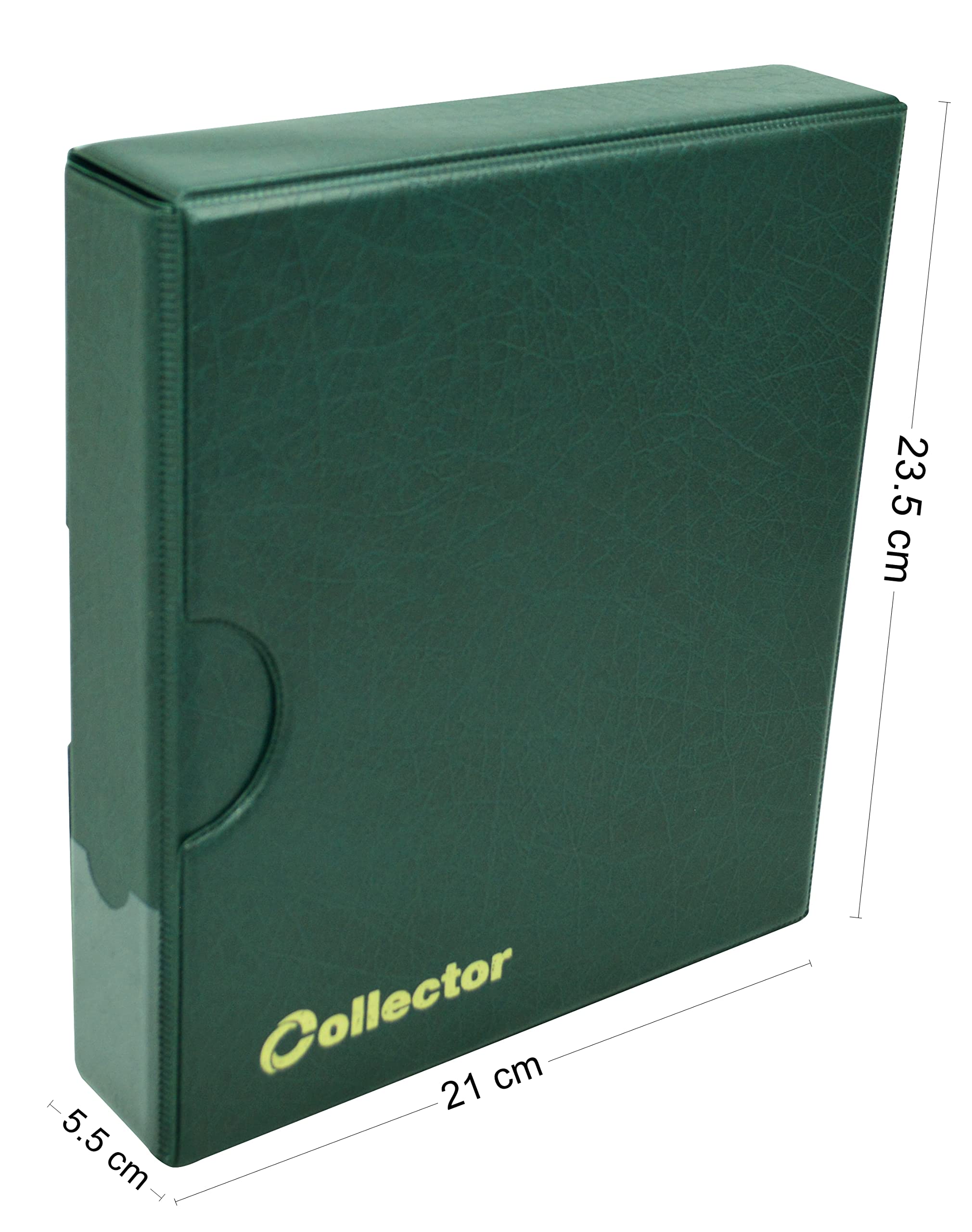 COLLECTOR Album di Monete con Custodia da Collezione, per Monete di Varie Dimensioni - con Diverse Pagine munite di divisori con Elenco Album con Etui per 221 Monete Verde