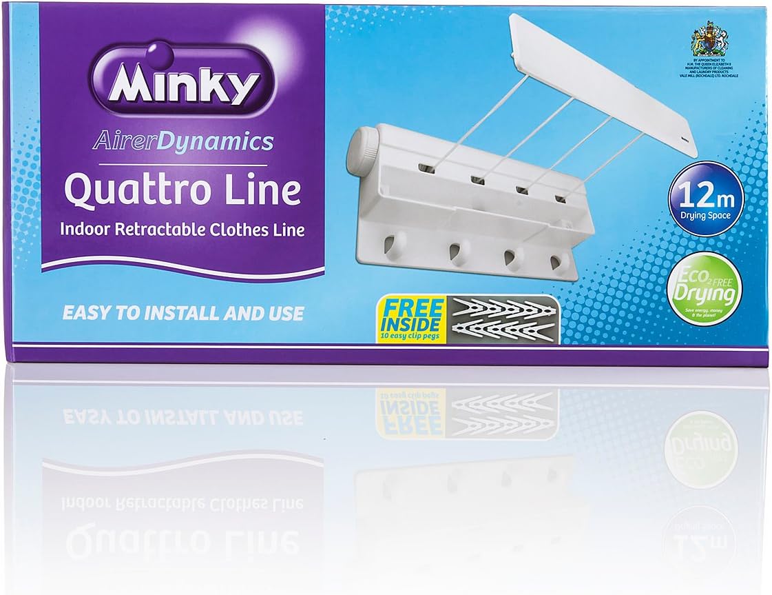 minky 4 Line Retractable Clothesline, 39'