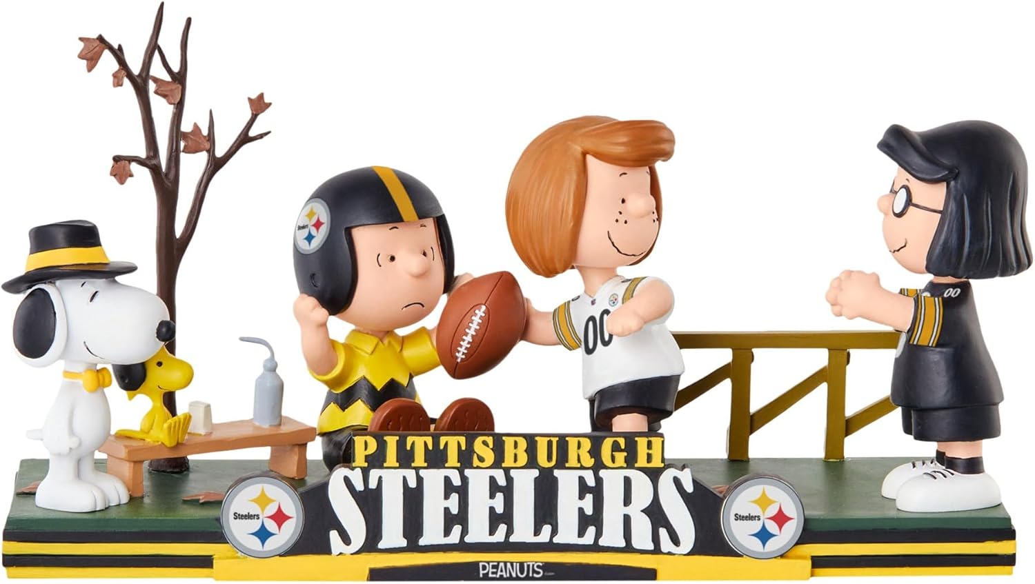 Peanuts Gang Pittsburgh Steelers 2023 Football Field Mini Scene Bobblehead