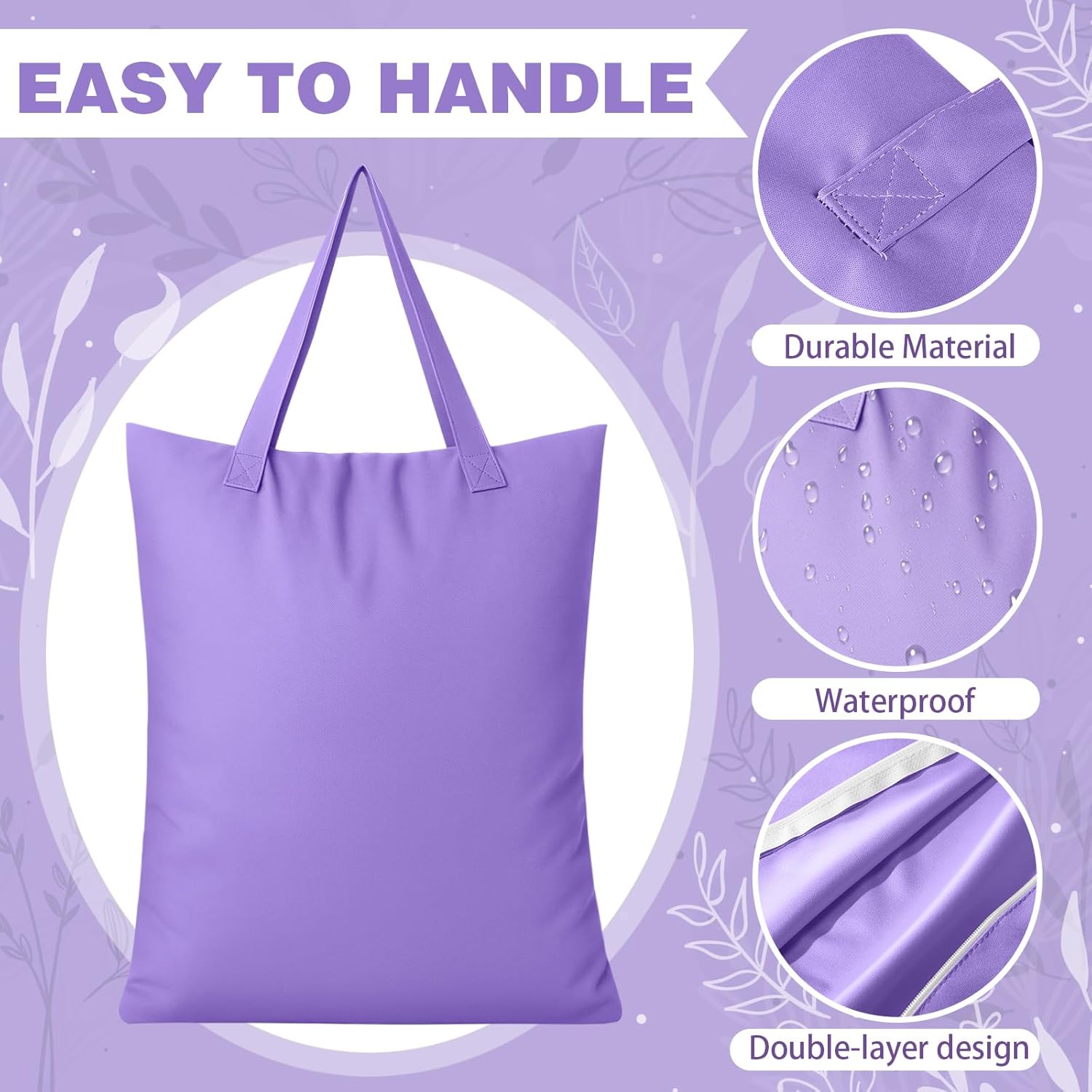 SATINIOR 5 Pcs Large Travel Laundry Bags with Handle Waterproof Washable Dirty Clothes Bags