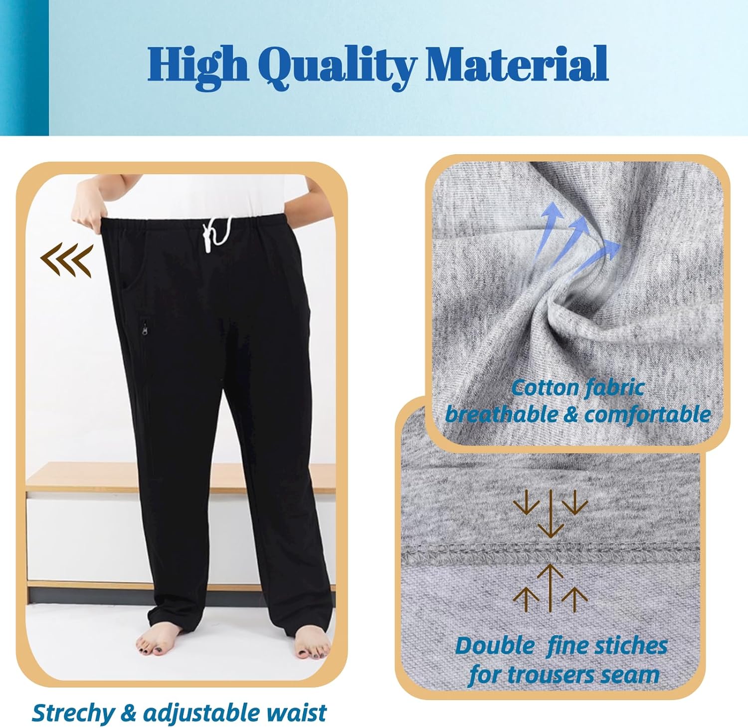 Catheter Leg Bag Pants, Urine Bag Holder Pants for Men/Women - Image 5