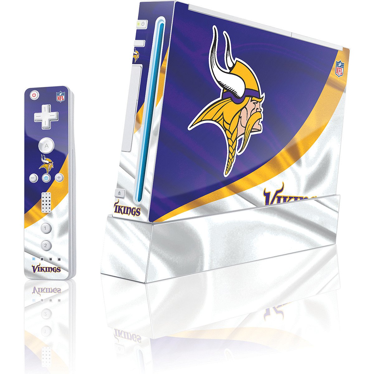 Skinit Decal Gaming Skin Compatible with Wii (Includes 1 Controller) - Officially Licensed NFL Minnesota Vikings Design