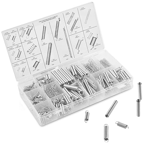200PCS Springs Kit,Stainless Steel Small Springs, Compression Springs, Stainless Steel Professional Compression, Tension Springs, Steel Metal Small Spring, Assorted with Storage Box for Mechanical