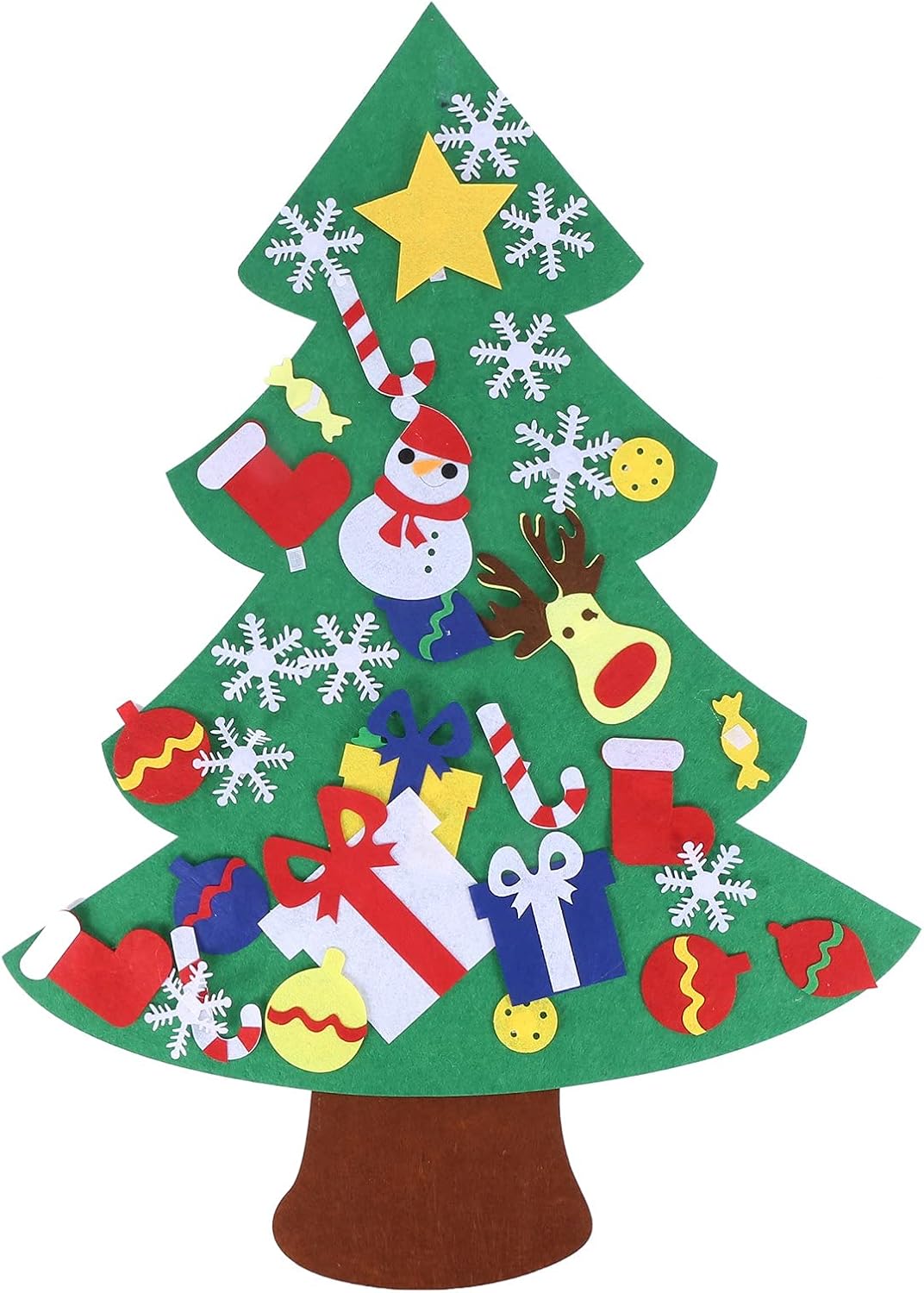 Genericd 子供用 フェルトのクリスマスツリー 3 2フィートのdiyクリスマスツリー 幼児30個