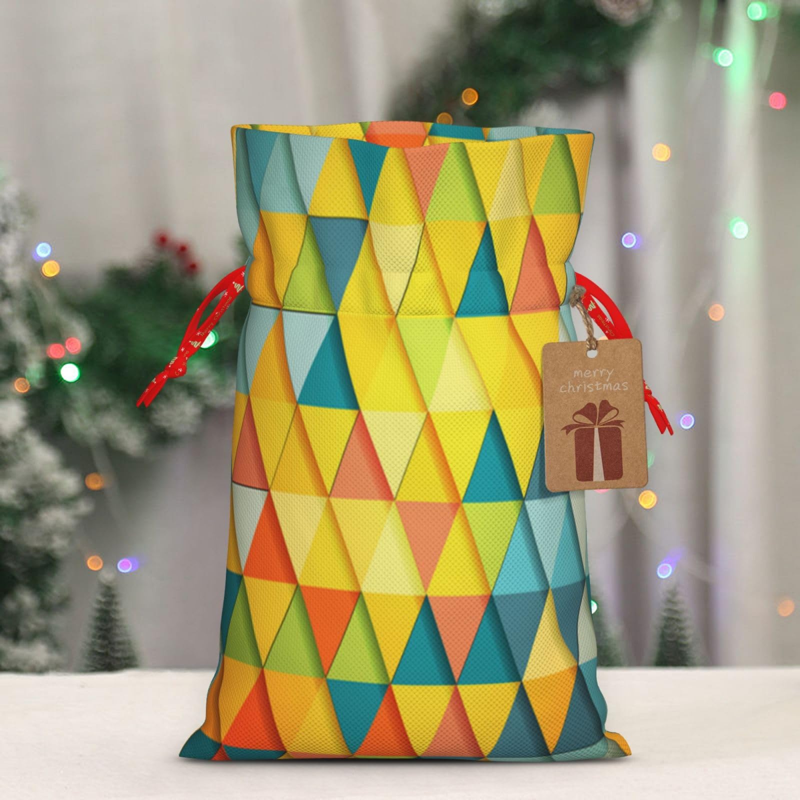 Weihnachts-Geschenktüten Mit Kordelzug – 24x32 Cm, 5 Stück, Für Geschenke & Partydekoration