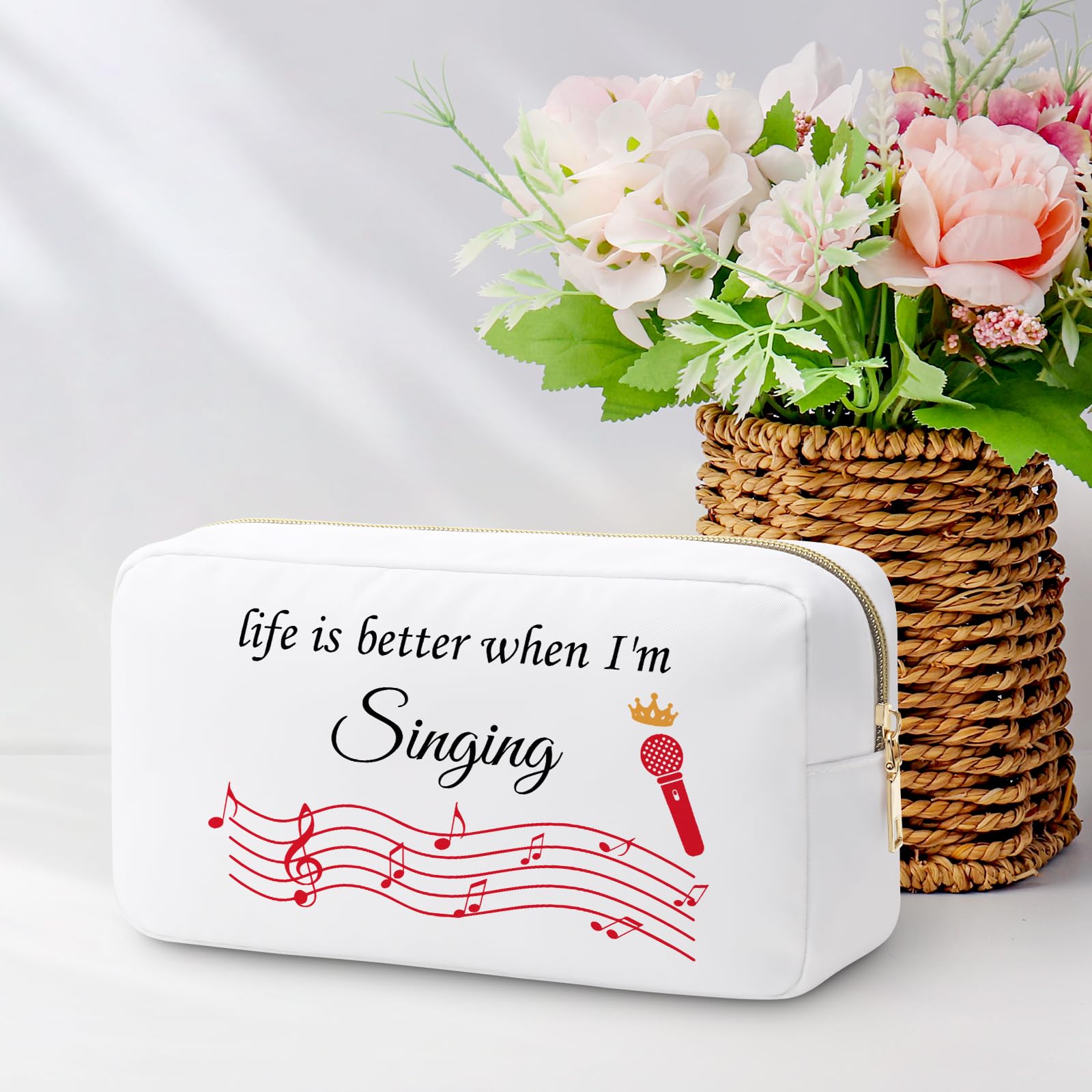 Singing Gifts for Girls Makeup Bag Music Lover Gift Singer Gifts for Women Daughter Sister Friend Singing Lover Gift Music Party Favors Cosmetic Pouch Music Teacher Appreciation Gift Musician Gifts - Image 3