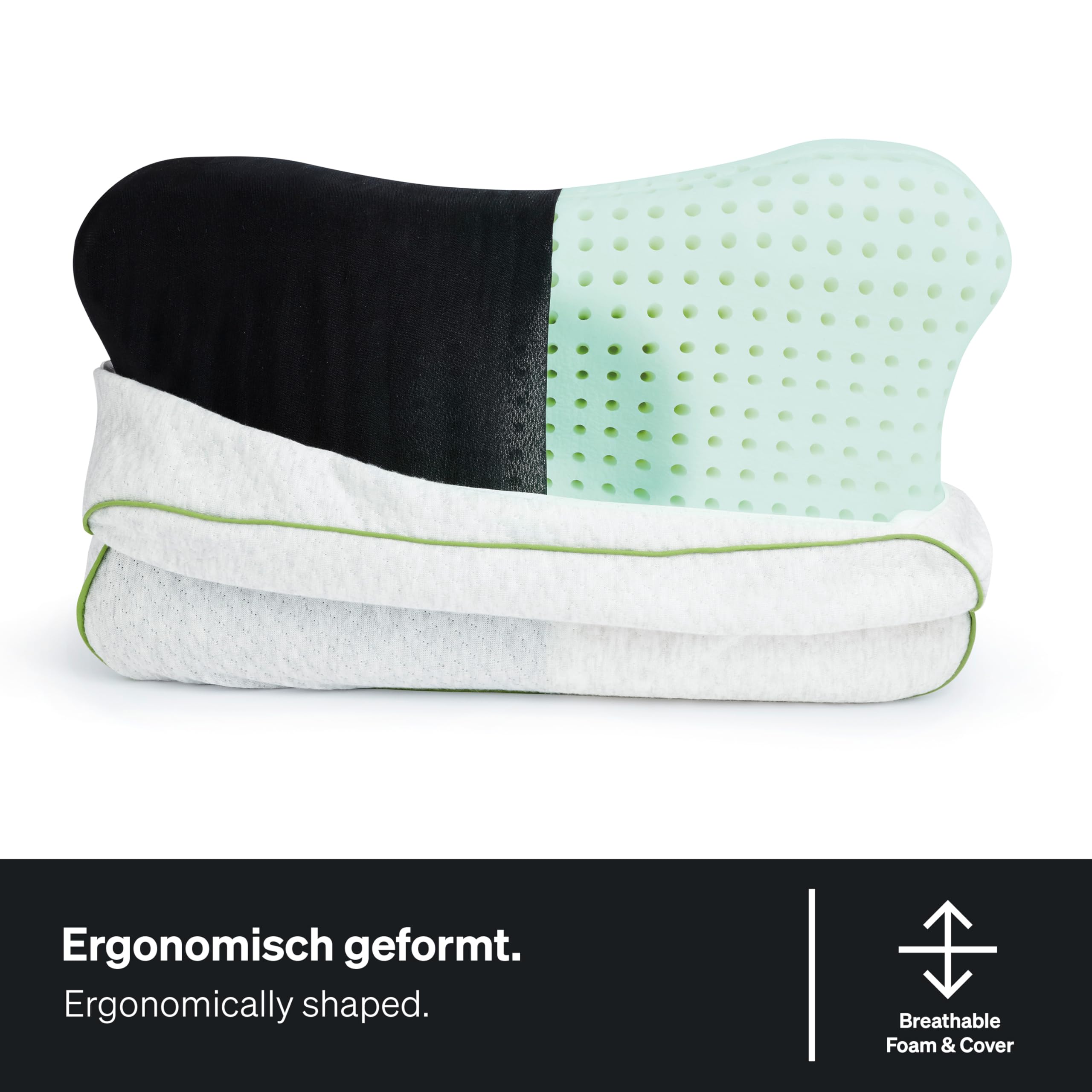 BLACKROLL® Recovery Pillow in un set - con federa aggiuntiva Climate - cuscino ortopedico di supporto al collo in schiuma di memoria viscosa - Made in Germany