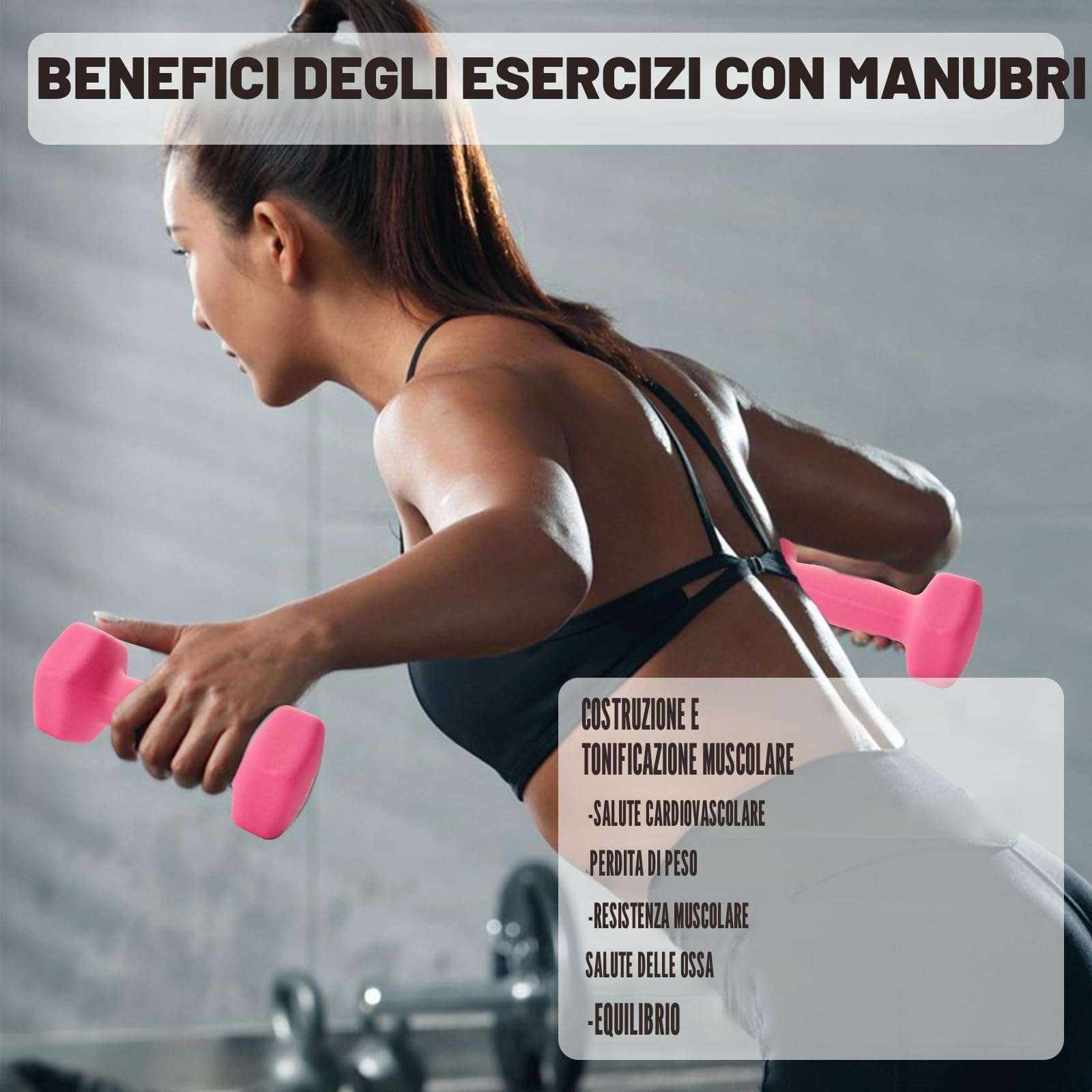 TEENO Manubrio in neoprene 9/12kg con supporto – Set di 6 manubri per allenamento per donne e uomini, antiscivolo, fitness a casa, allenamento braccia spalle