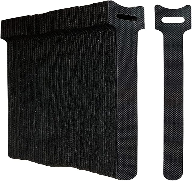 Oksdown Cable Tie Reusable Black 50 Pack Straps Adjustable Releasable Extension Hook and Loop Tidy Wraps for Headphones HDMI Ethernet Printers Laptops USB Data Cables