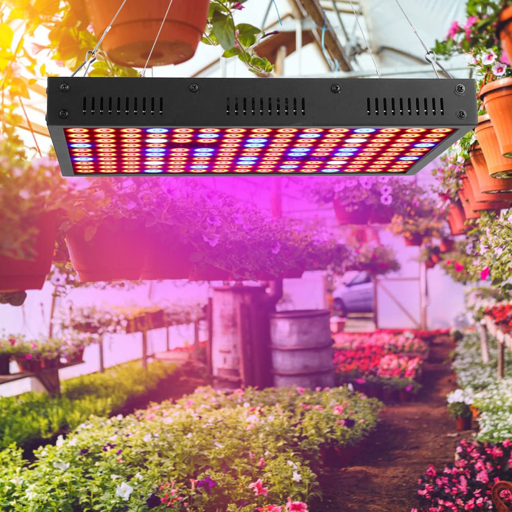 Haofy Luz LED de Cultivo de 1200W, Lámpara de Relleno de Luz Solar de Espectro Completo para Plantas de Interior de Invernadero, Flores Vegetales con Ventiladores Duales, 150 Uds. (Enchufe de la UE)