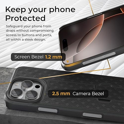 Vista 33 de MOTIVE for iPhone 15 Pro Max Case with Belt Clip, Shell Holster Combo for Apple iPhone 15 Pro Max Holster, Slim Rugged Case, Drop Shockproof