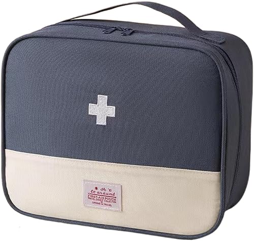 Miniatura 8 de Bolsa de primeros auxilios roja vacía para primeros auxilios, estuche de viaje médico, almacenamiento de emergencia, bolsas compactas para