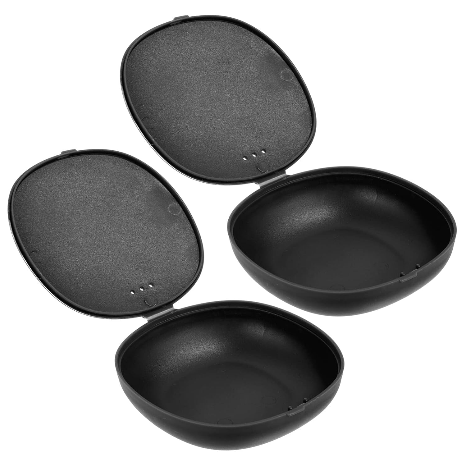 Caixa de Armazenamento 2Pcs - Porta Discos de Plástico Reutilizável para Viagem, Preta