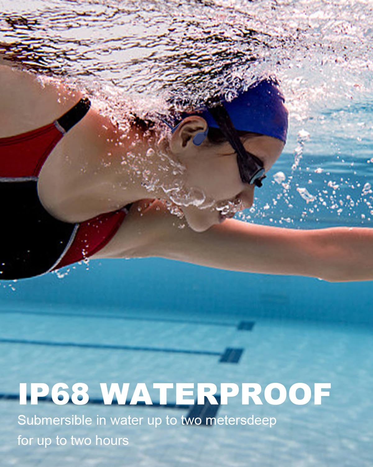 SANOTO Ecouteur Waterproof Natation Bluetooth 5.2 Casque Conduction Osseuse Natation IP68 MP3 Etanche Natation 8G Ecouteurs sans Fil Sport Ecouteur Piscine, Natation,Surf, la Course à Pied