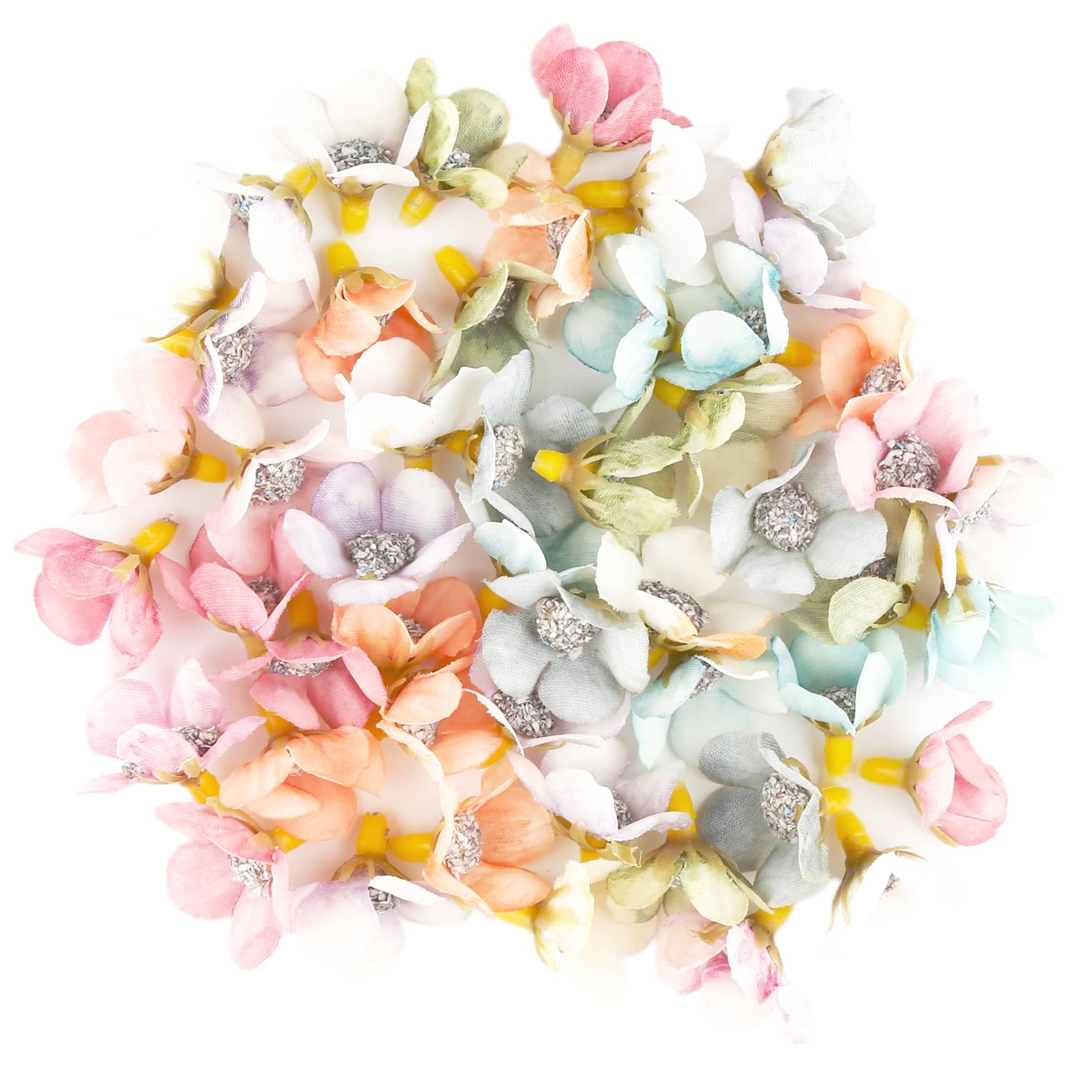 Bojueshaw Multicolor 50Pcs Mini Silk Daisy Flower Heads, Artificial Flowers For Diy Crafts, Wedding Decor,Wreaths & Home Decoration