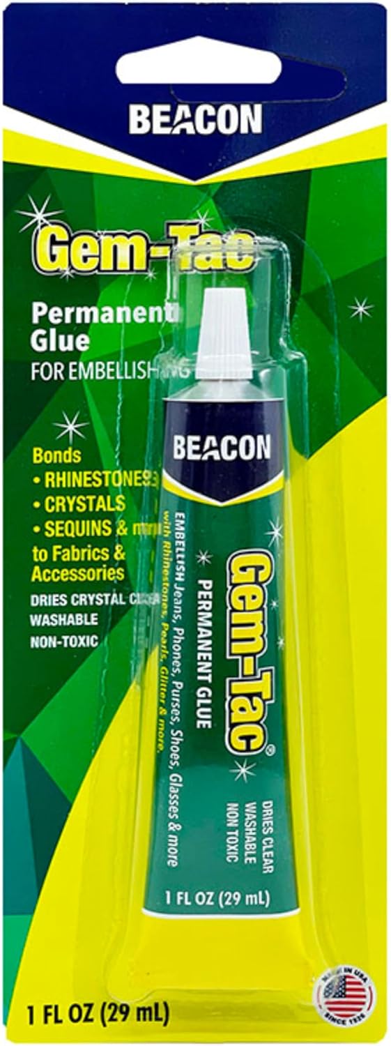 BEACON Gem-Tac Adhesive - Premium Water-Based Glue For Rhinestones And Gems