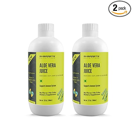Sharrets Aloe Vera Juice for Skin Drinking Immunity Digestion 2 x 946ml