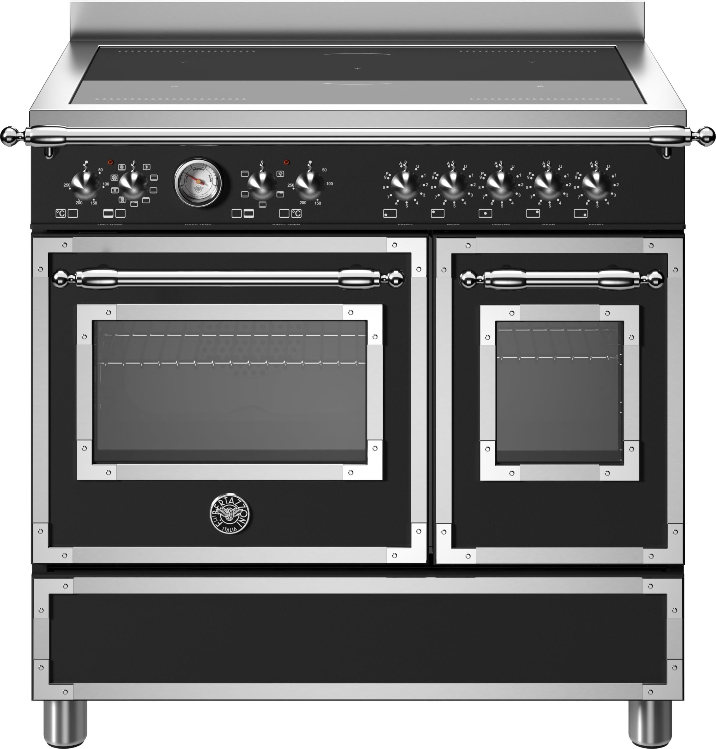 Bertazzoni Heritage Series HER95I2ENET - Cucina elettrica con piano cottura a induzione, 90 cm, colore: Nero opaco
